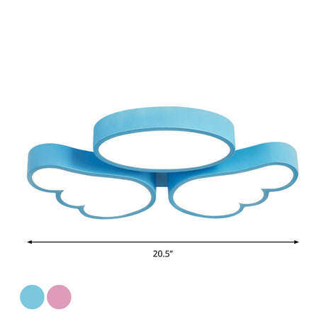 Round Wing Flush Ceiling Light - Cartoon Acrylic Led Flushmount Lighting Bedroom Decor