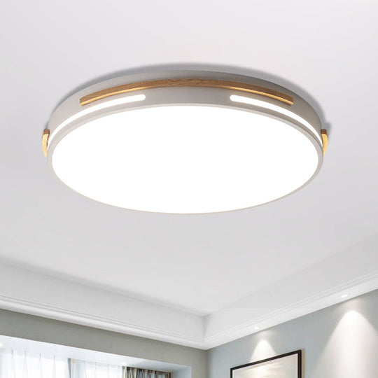 Simplicity Led Acrylic Flush Mount Light Fixture For Living Room - White/Green Round Design
