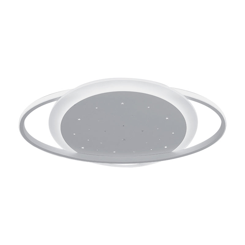 Saturn Led Flush Ceiling Light With Stylish Star Design – Sleek Acrylic Fixture In White