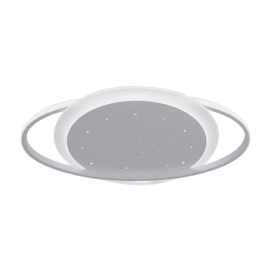 Saturn Led Flush Ceiling Light With Stylish Star Design – Sleek Acrylic Fixture In White