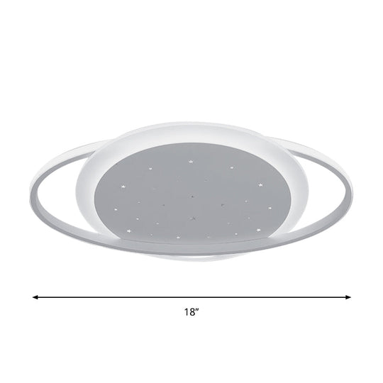 Saturn Led Flush Ceiling Light With Stylish Star Design – Sleek Acrylic Fixture In White
