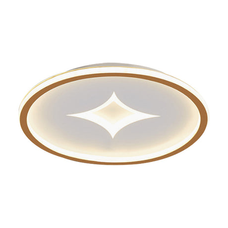 Simple Round Flush Mount Lamp: Acrylic Black/Gold Led Lighting Warm/White Light For Bedroom