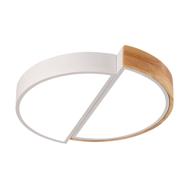 Macaron Loft Led Flush Mount Ceiling Light - Half Circle Restaurant Lamp In Green/Pink/White