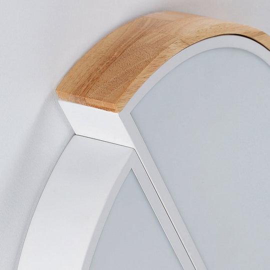 Macaron Loft Led Flush Mount Ceiling Light - Half Circle Restaurant Lamp In Green/Pink/White