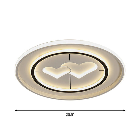 Modernist Led Flush Mount Lamp In White - Round/Square/Rectangle Design Warm/White Light