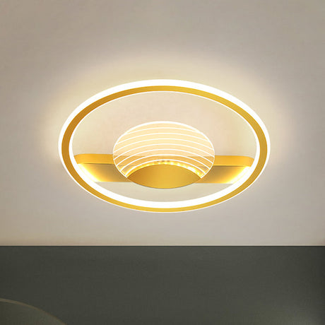 Nordic Black/Gold Acrylic Led Flush Mount Ceiling Lamp For Bedroom Gold