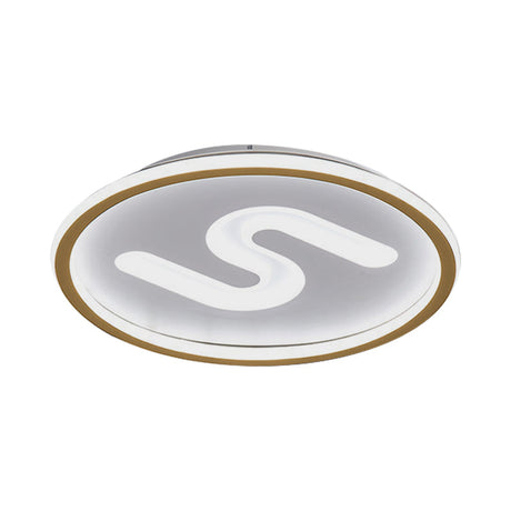 Contemporary S - Shaped Acrylic Ceiling Light Fixture - Black/Gold Led Flush Mount With Warm/White