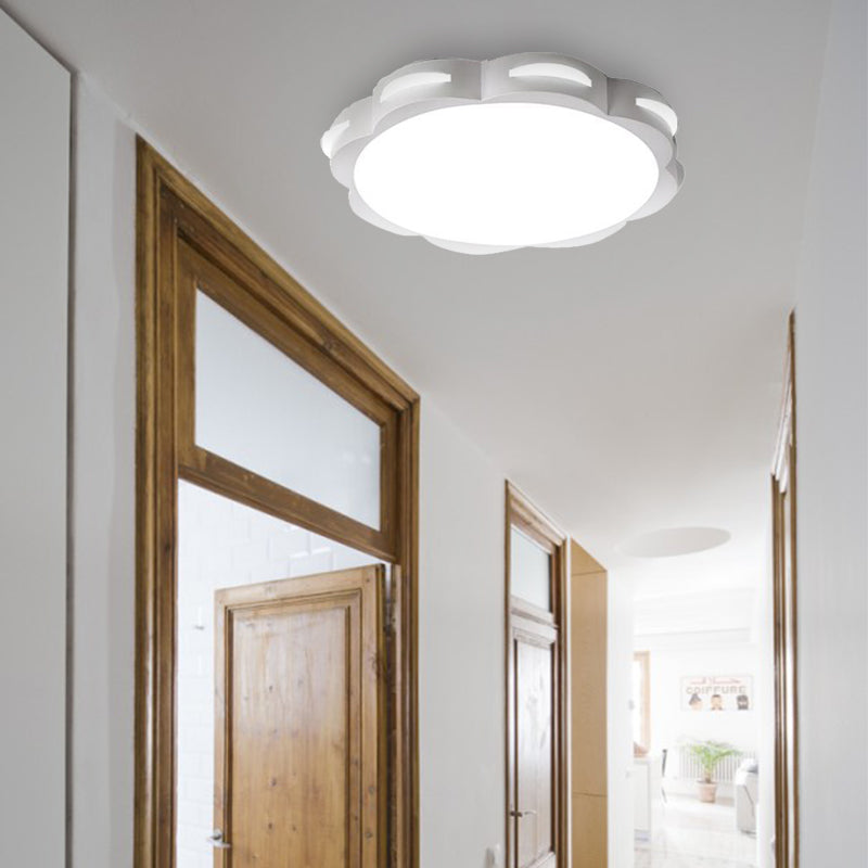 Flush Mount Macaron Led Ceiling Light With Acrylic Floral Shade - Ideal For Girls’ Bedroom