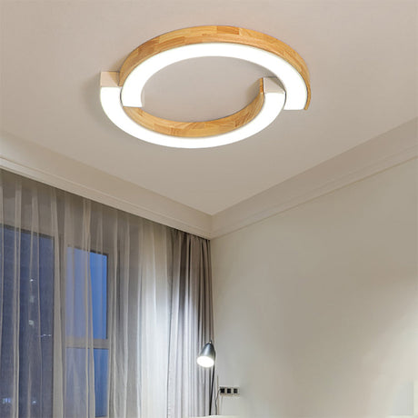Contemporary Bedroom Ceiling Lamp - 2 - Arch Bridge Design Acrylic Led Light 15’/19’ Width