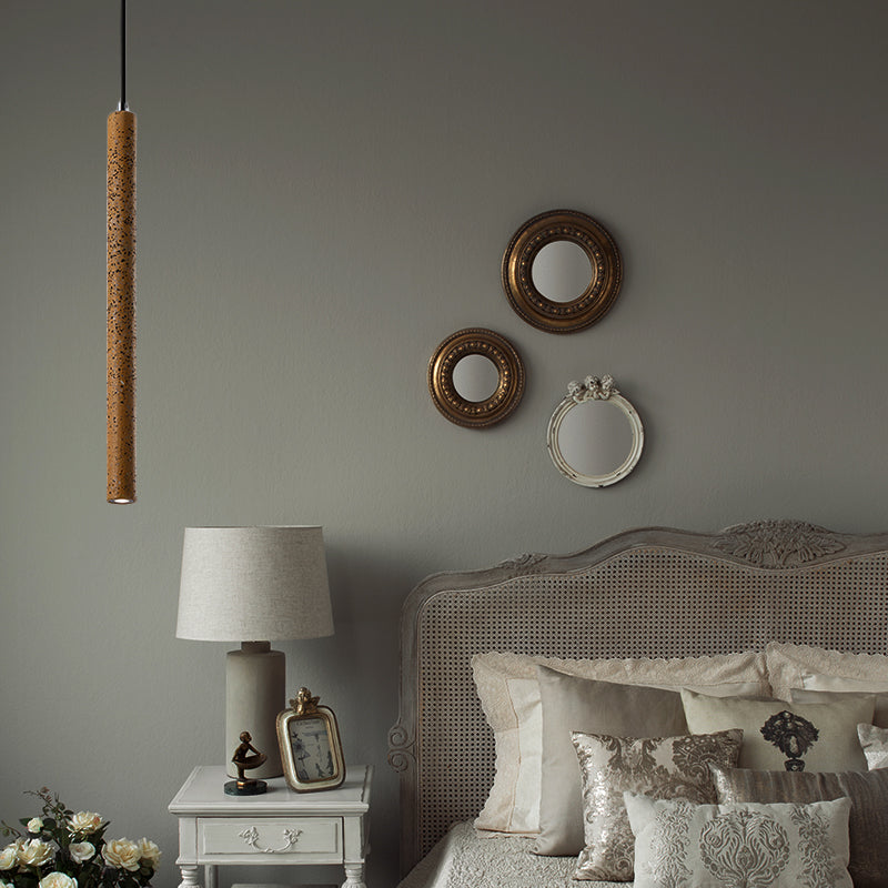 Nordic Cement Tube Pendant Light - 1 Yellow/Blue/Green 12’/21.5’H