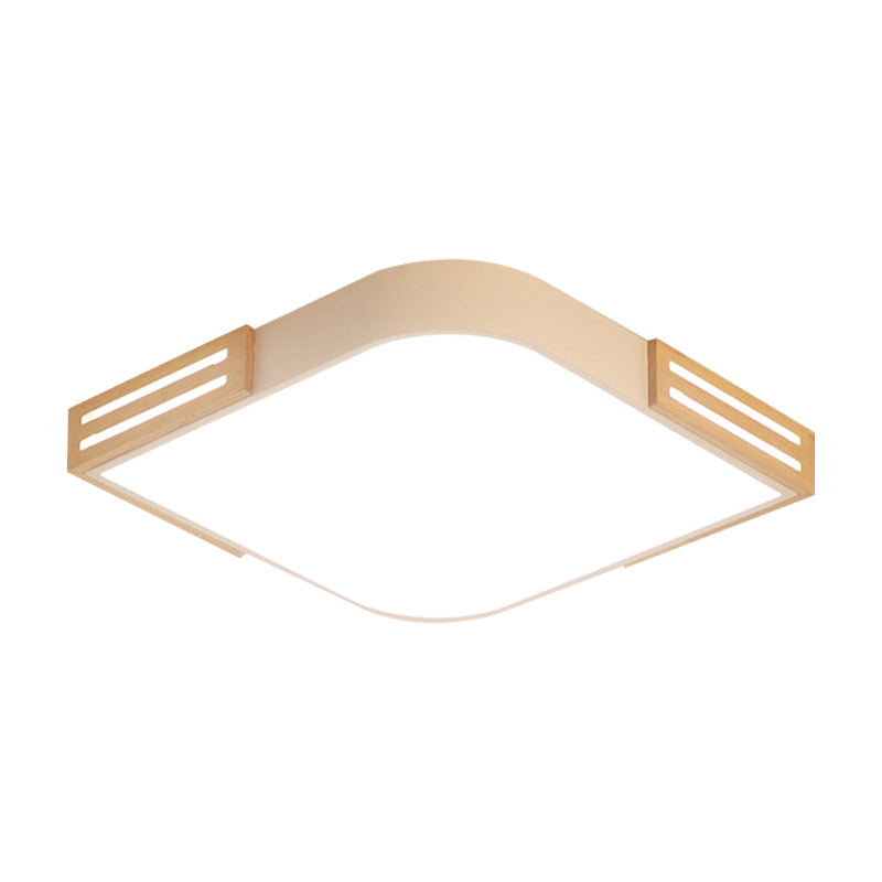 White Square Led Flush Ceiling Light - Modern Acrylic Lamp For Dining Room (16’/19.5’)