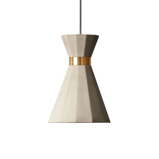 Nordic Cement Geometric Pendant Light Grey 1-Light 9/10 Wide