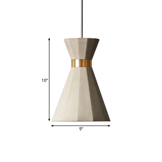 Modern Nordic Geometric Pendant Light - Grey Cement 9’/10’ Wide