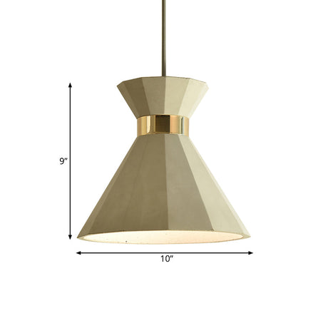 Nordic Cement Geometric Pendant Light Grey 1-Light 9/10 Wide