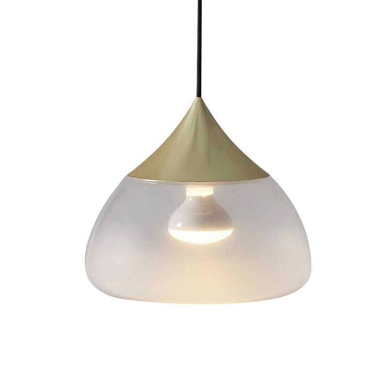 Modern Glass Pendant Light - Stout 1-Light Chrome/Gold/Rose Gold Hanging Design