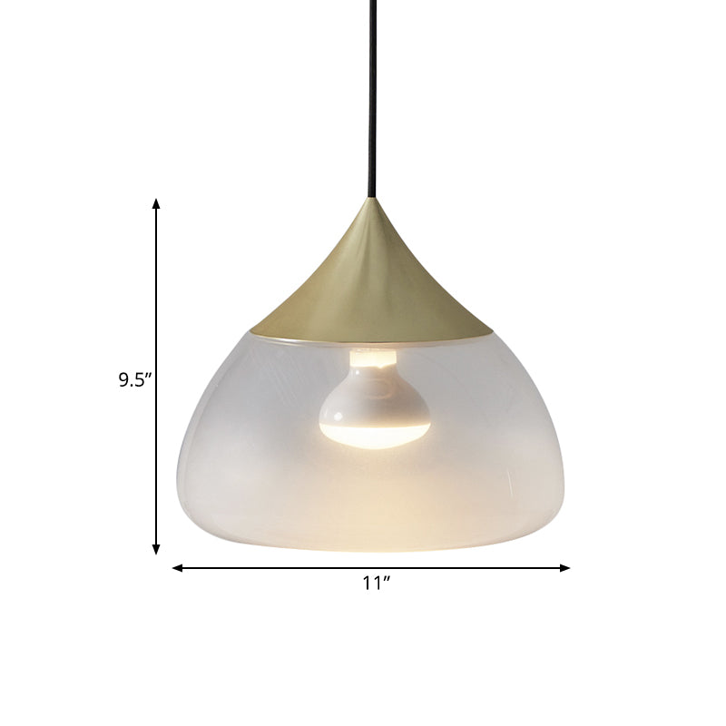Modern Glass Pendant Light - Stout 1-Light Chrome/Gold/Rose Gold Hanging Design