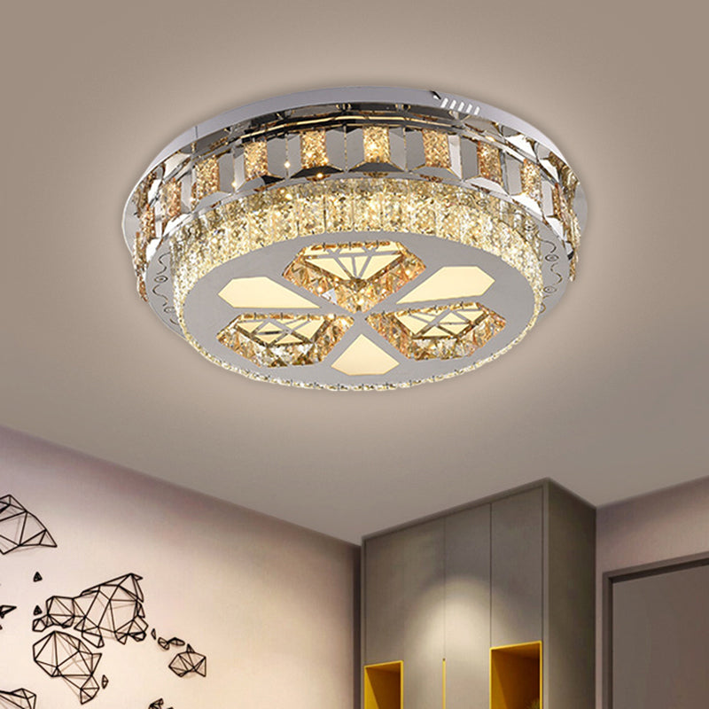 Diamond Design Led Flush Mount Ceiling Light In Stainless Steel Stainless - Steel