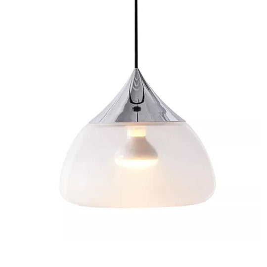 Modern Glass Pendant Light - Stout 1-Light Chrome/Gold/Rose Gold Hanging Design