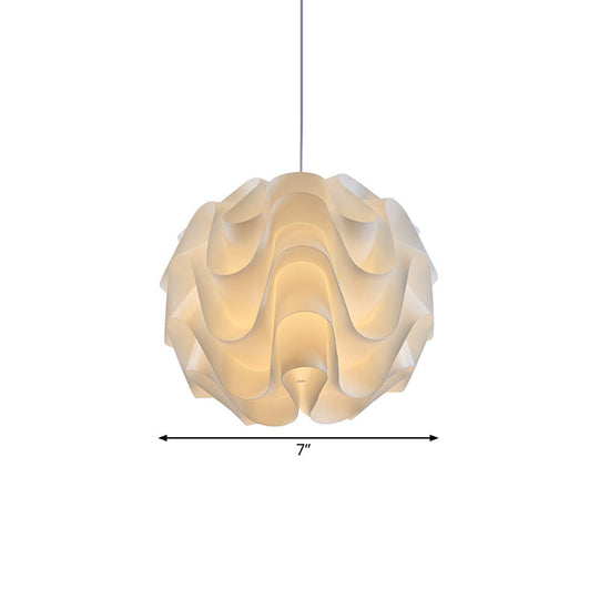 Acrylic Meringue Ceiling Light - Single White Pendant Simple & Stylish Design 7/9/12 Wide