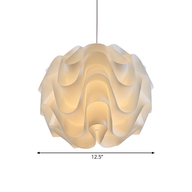 Acrylic Meringue Ceiling Light - Single White Pendant Simple & Stylish Design 7/9/12 Wide