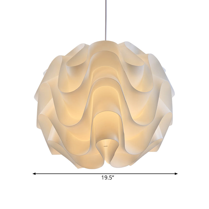 Acrylic Meringue Ceiling Light - Single White Pendant Simple & Stylish Design 7/9/12 Wide