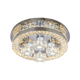 Simple Clear Crystal Led Flush Light Fixture For Living Room - Halo Design