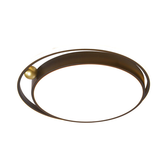 Nordic Round Acrylic Flush Mount Led Light Fixture - 16’/19.5’ Wide Black For Bedroom