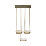 Simplicity Stainless-Steel Led Pendant Chandelier With Clear Crystal Shade - Ideal For Dining Room