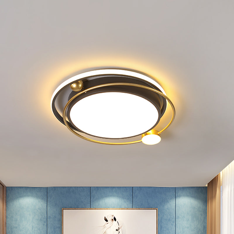Minimalist Black - Gold Metallic Led Flush Mount Light Fixture