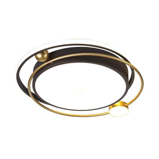 Minimalist Black - Gold Metallic Led Flush Mount Light Fixture