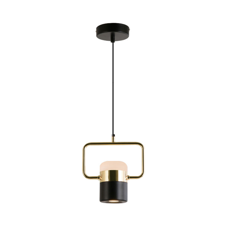 Margaret - Modern Black/White Cylinder Pendant Lamp Led Steel And Glass Hanging Lighting With