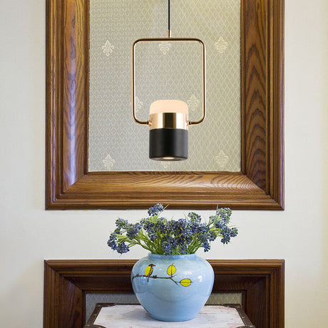 Margaret - Modern Black/White Cylinder Pendant Lamp Led Steel And Glass Hanging Lighting With