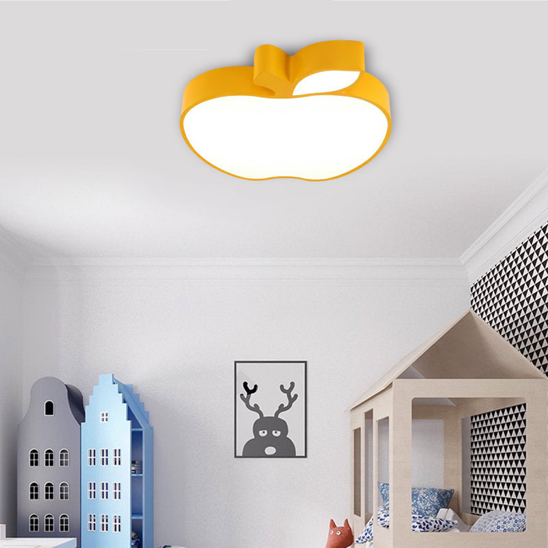Apple Shape Led Flush Mount Ceiling Light For Children’s Bedroom - Modern Style