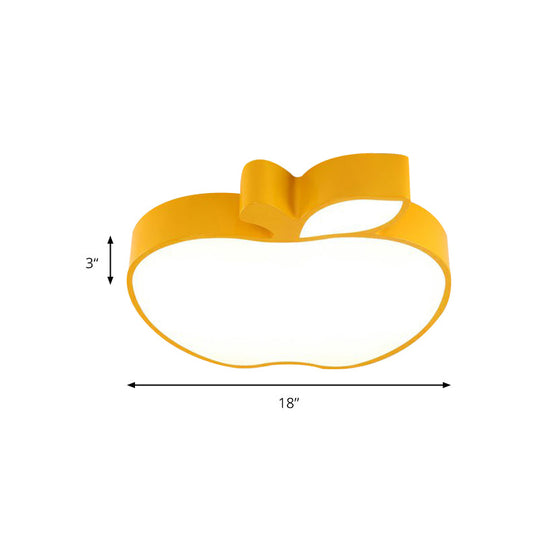 Apple Shape Led Flush Mount Ceiling Light For Children’s Bedroom - Modern Style