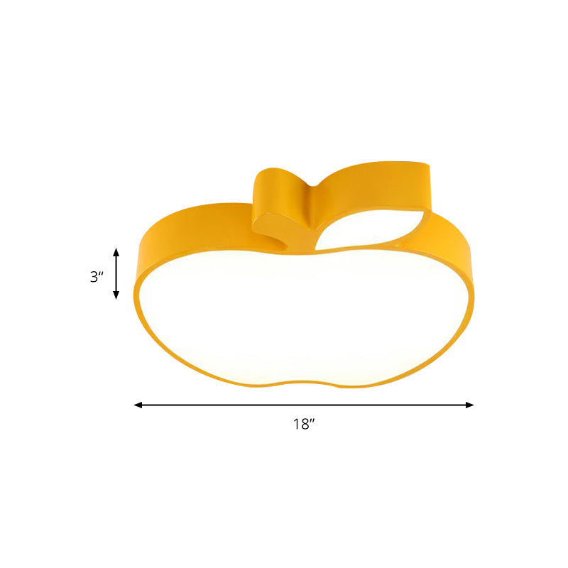 Apple Shape Led Flush Mount Ceiling Light For Childrens Bedroom - Modern Style