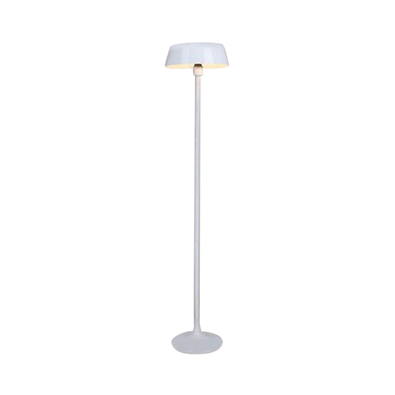 Minimalist Black/White Smooth Drum Floor Lamp - 3-Light Metal Lighting For Living Room