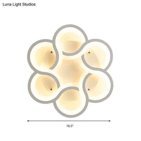 17’/21’ Contemporary Led Flush Mount Ceiling Light Fixture In Warm/White