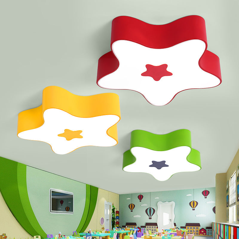 Modern Cartoon Ceiling Light: Acrylic Metal Flush Mount For Game Room