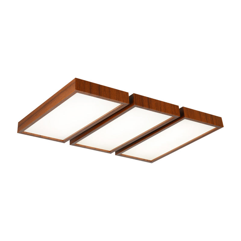 Nordic Style Led Flush Ceiling Light With Wooden Edge - Ideal For Offices