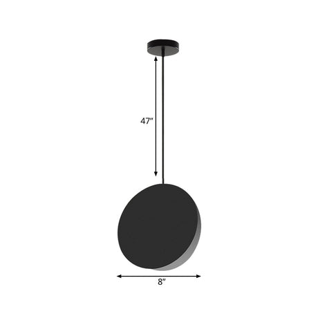 8/12W Modern Nordic Style Metal Pendant Lamp - 1 Light Black/Grey/White