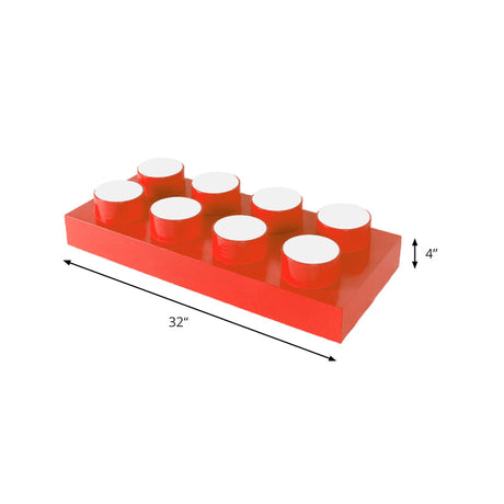 Rectangular Multi-Head Metal Ceiling Lamp For Modern Kitchen Flush Mount
