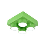Rectangular Multi-Head Metal Ceiling Lamp For Modern Kitchen Flush Mount