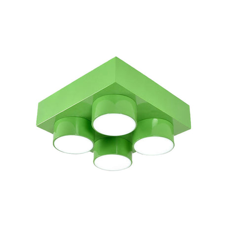 Rectangular Multi-Head Metal Ceiling Lamp For Modern Kitchen Flush Mount