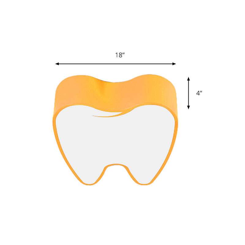 Little Tooth Kids Bedroom Ceiling Lamp - Acrylic Modern Flush Mount Light