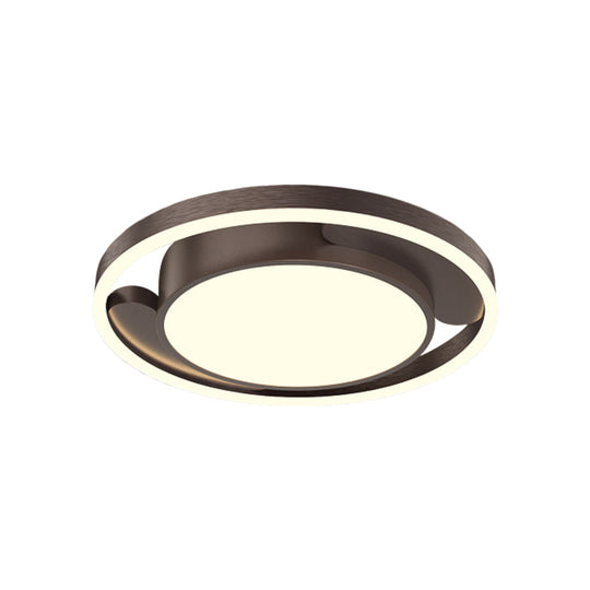 Modern Gold/Coffee Metallic Flush Mount Led Ceiling Light For Living Room 16’/19.5’ Dia