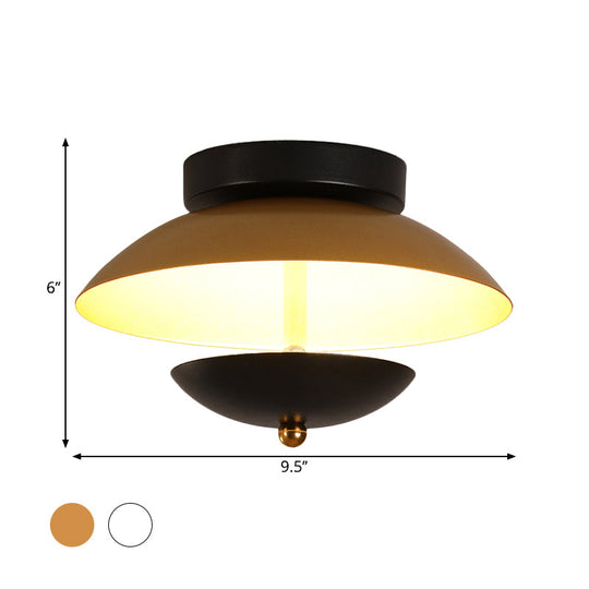 Plate - Shape Led Ceiling Light Fixture - Modern Metallic Flush Lamp For Hallways And Aisles In