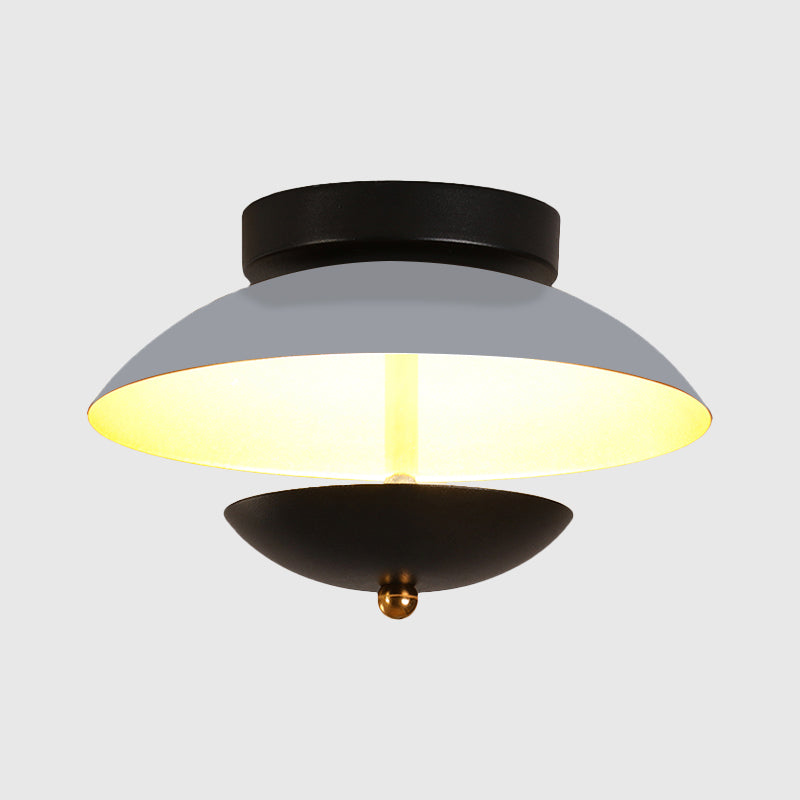 Plate - Shape Led Ceiling Light Fixture - Modern Metallic Flush Lamp For Hallways And Aisles In