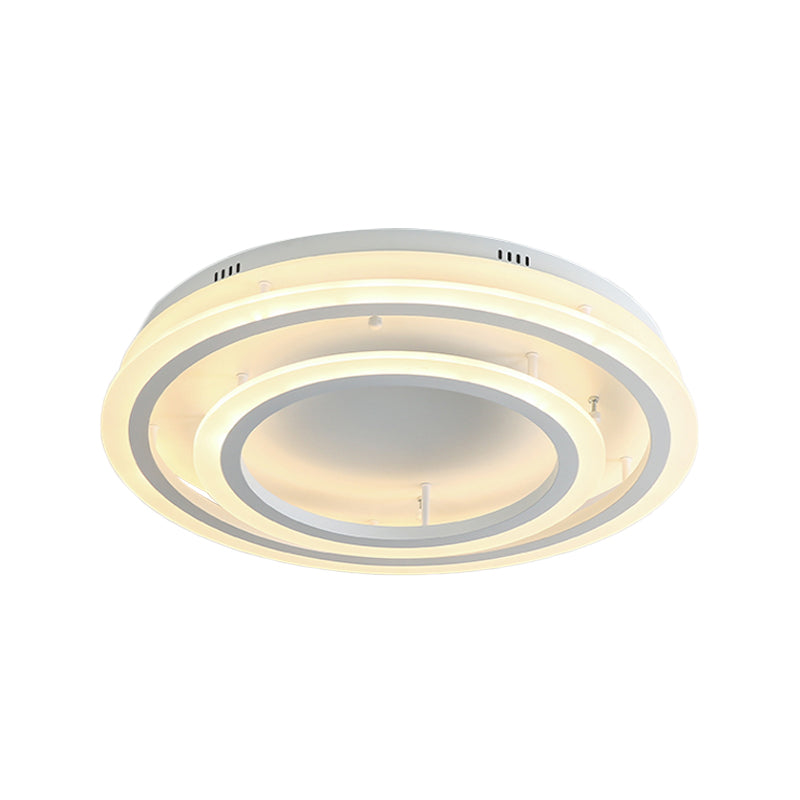 Contemporary Led Acrylic Hoop Ceiling Light In Warm/White - 18’/29.5’ Width