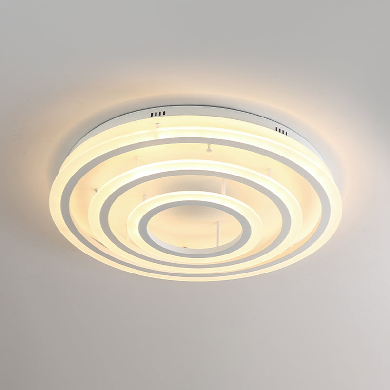 Contemporary Led Acrylic Hoop Ceiling Light In Warm/White - 18’/29.5’ Width