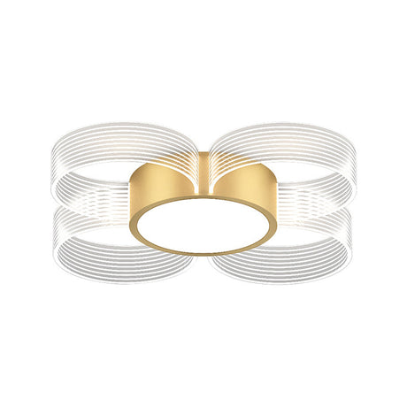 Contemporary Circle Ceiling Light: Acrylic 3/4/5 Bulbs Flush Mount Gold Finish